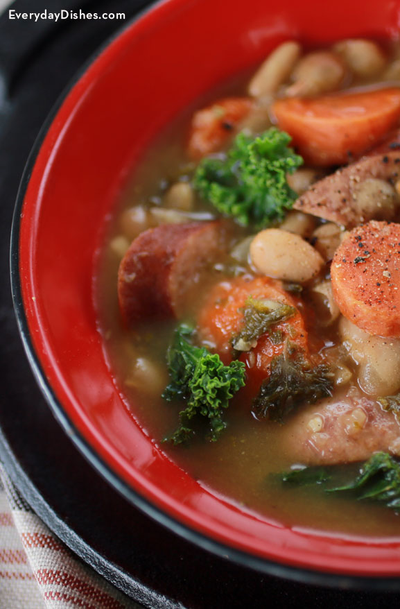 Hearty White Bean and Kale Soup with Sausage Recipe