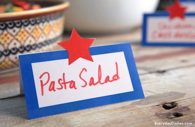 4th of July Food Tent Cards