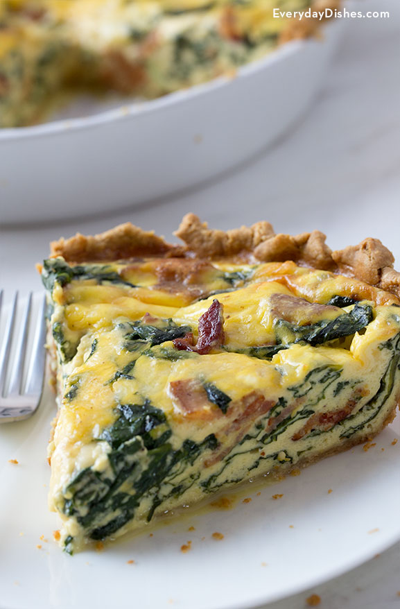 Bacon Spinach Quiche Recipe for Breakfast or Brunch