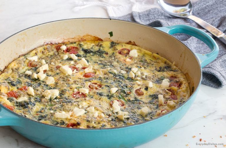 Light and Fluffy Spinach and Feta Frittata Recipe Video