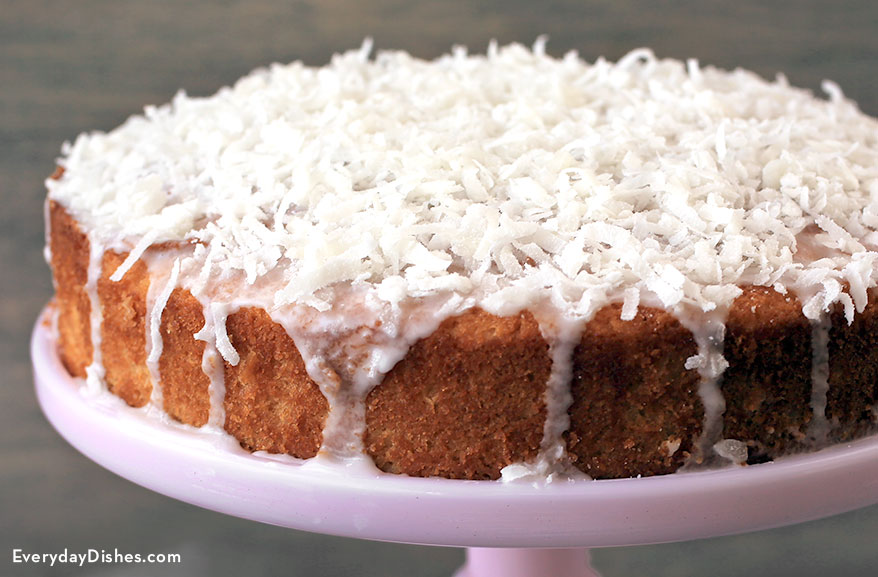 Coconut Oil Cake Recipe with Coconut Topping