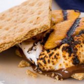 Grilled peach-topped s'mores recipe