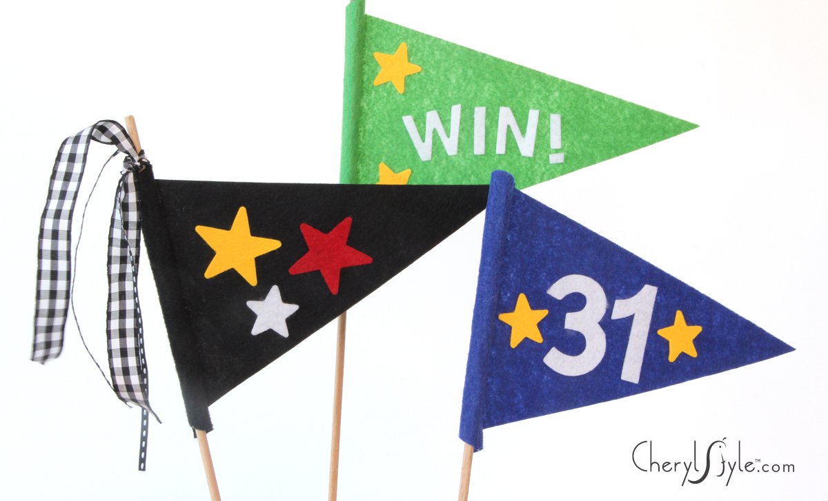 DIY game day pennants – perfect craft for the kids to make