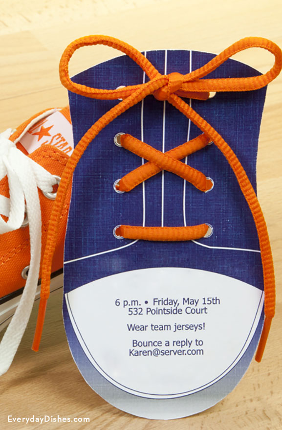 Printable Basketball Sneakers Invitation Instructions