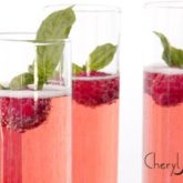 Basil raspberry Rose Champagne cocktail