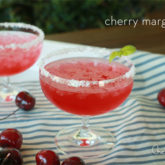 Two glasses of a delicious cherry margarita.