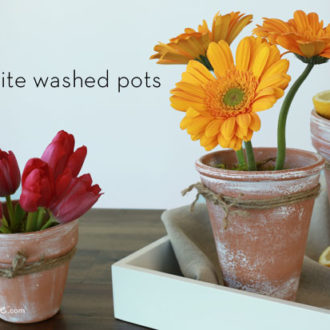 DIY white washed flower pots.
