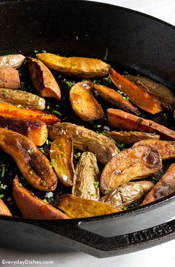 Roasted fingerling and sweet potatoes recipe