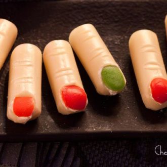 A batch of spooky Halloween cheese fingers
