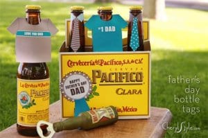 DIY dad bottle tag craft with free printable