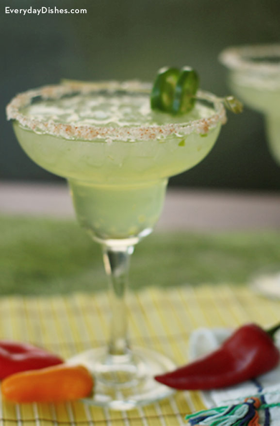 Spicy margarita with jalapenos