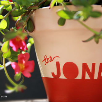 A DIY personalized planter.