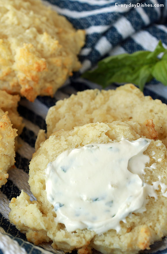 Drop biscuits and basil butter recipe