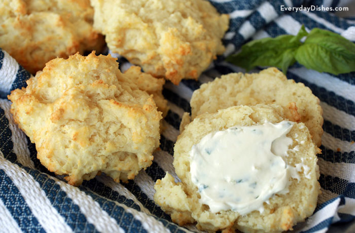 Drop biscuits and basil butter recipe