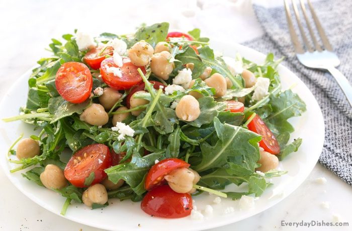 Easy Chickpea Arugula Salad Recipe
