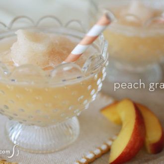 Two glasses of a delicious adult slushy, a peach granita with rum