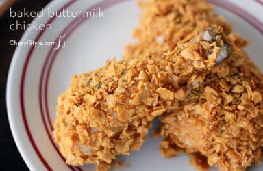 Moist baked buttermilk chicken with cornflakes and homemade seasonings