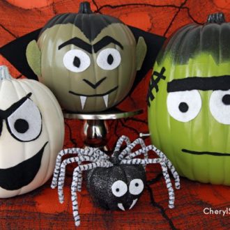 No-carve DIY monster pumpkins for Halloween