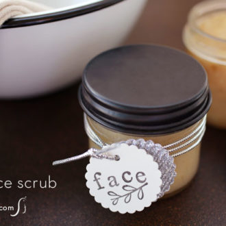A jar of DIY face scrub for wintertime skin — a wonderful gift.