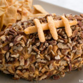 A football cheese ball, a great game day snack.