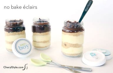 No bake éclairs with baby shower printable