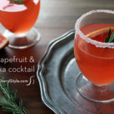 Ruby red grapefruit cocktail with rosemary simple syrup