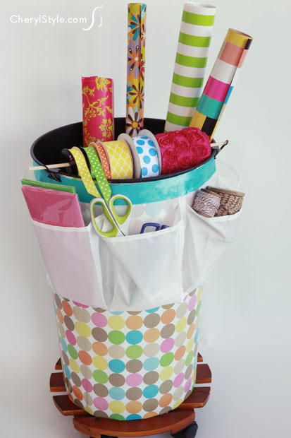 DIY wrapping paper organizer with ribbon holder  |  Everyday Dishes & DIY.com