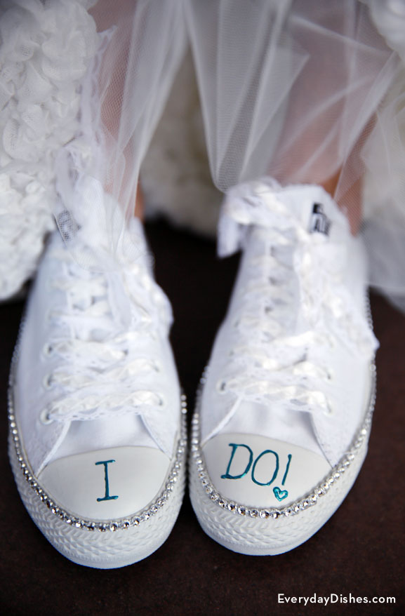 DIY Bride Sneakers Craft with Bling for 