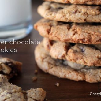 A stack of the BEST chewy chocolate chip cookies you’ll ever make!
