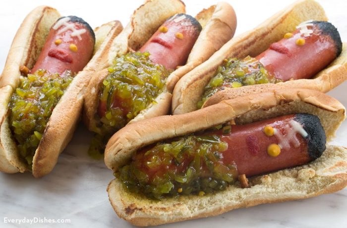 Halloween Frankenweenie Hot Dogs Recipe