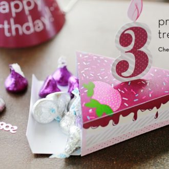 A printable birthday cake box for fun party favors