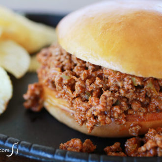 Super easy sloppy joes, ready to enjoy with chips for dinner.