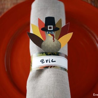 Printable turkey napkin rings craft