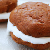 Some delicious, homemade pumpkin whoopie pies.