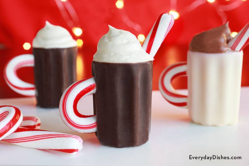 Easy mini hot cocoas filled with mousse
