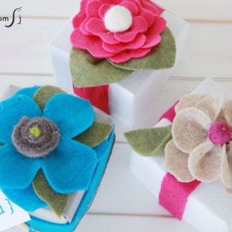 DIY felt flowers that add a touch of spring to gift-giving.