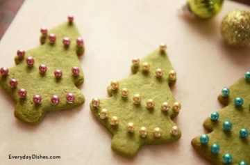 Matcha green tea Christmas tree cookies