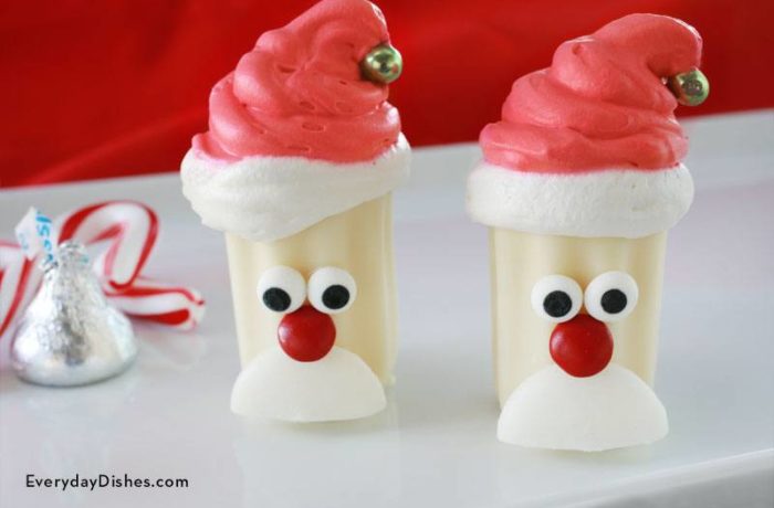 No-bake mini santa desserts are a fun and easy Christmas party snack