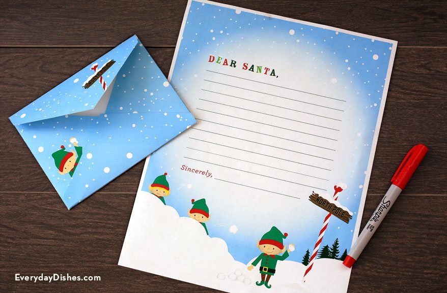 Printable letter to Santa for the kids