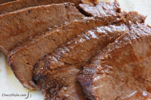 Slow cooker beef brisket recipe with pureed vegetable stock