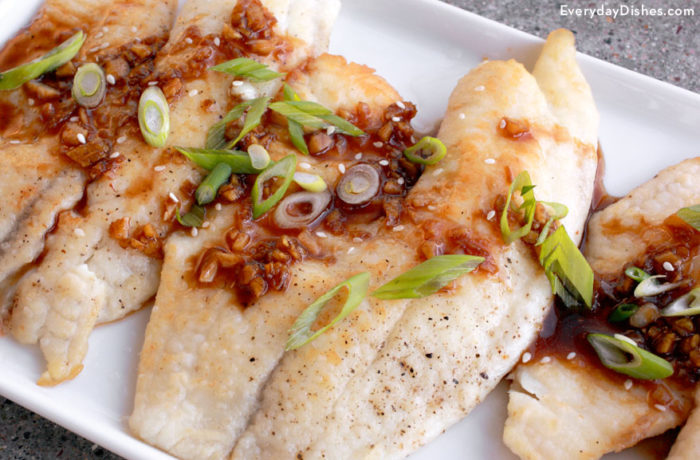 A plate of Asian-style tilapia.