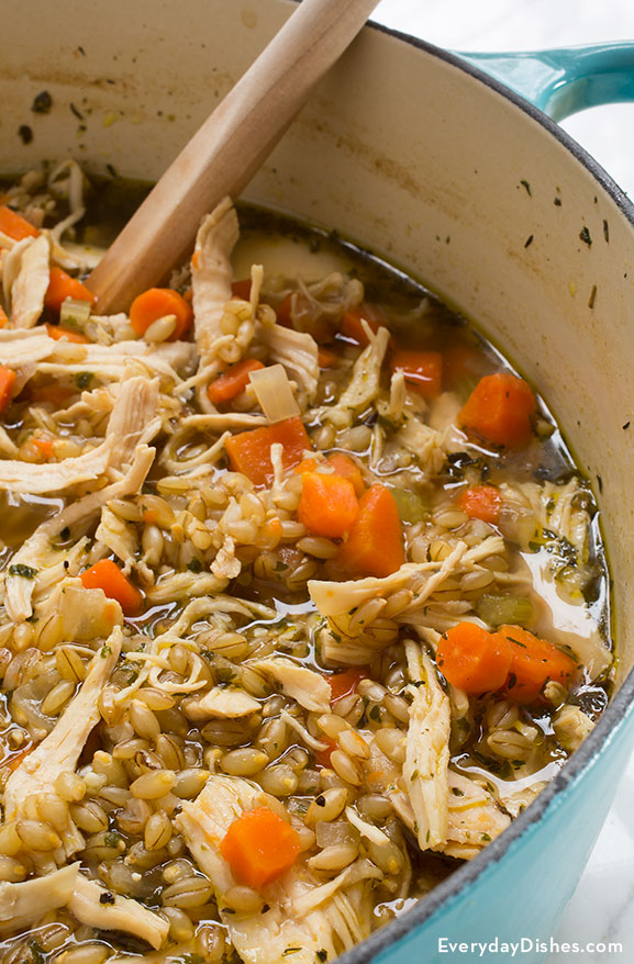 Hearty chicken and barley soup recipe