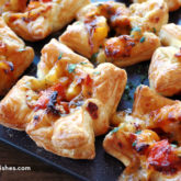 Hot and spicy chipotle chicken puffs.