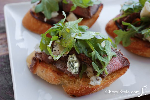Turn leftover steak into an elegant steak bruschetta appetizer!