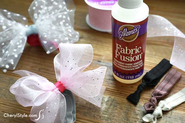 These no-sew DIY bow hair ties are inexpensive and easy to make!