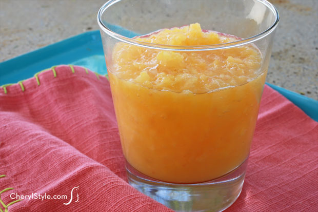 Break out the blender! This frozen fuzzy navel is a must-make!