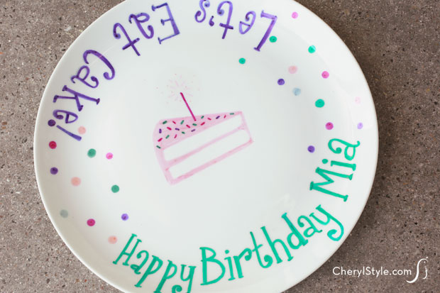 Make a personalized birthday plate—design with paint pens and bake