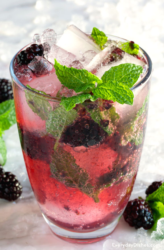 Blackberry rum spritzer cocktail recipe