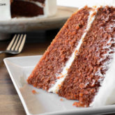 A slice of a moist and delicious Easter carrot cake.
