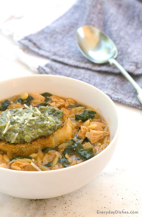 Chicken Orzo Soup with Spinach Recipe